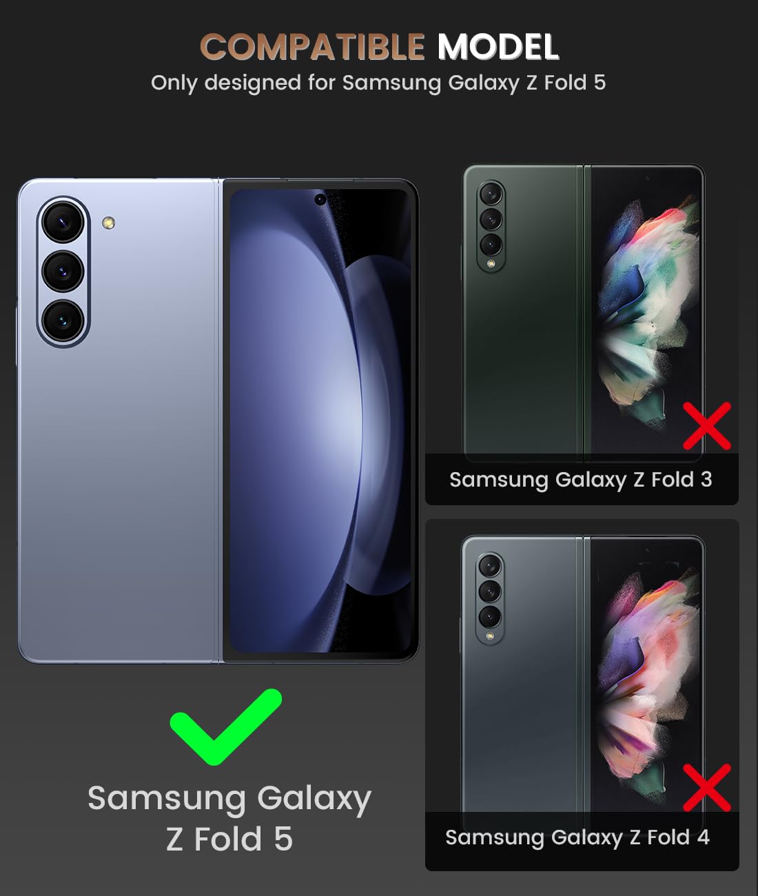 Foto 3 pulgar | Funda De Teléfono Caka Para Samsung Galaxy Z Fold 5 Con Protector De Pantalla - Venta Internacional.