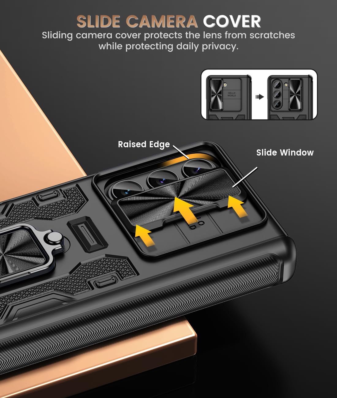 Foto 3 | Funda De Teléfono Caka Para Samsung Galaxy Z Fold 5 Con Protector De Pantalla - Venta Internacional.