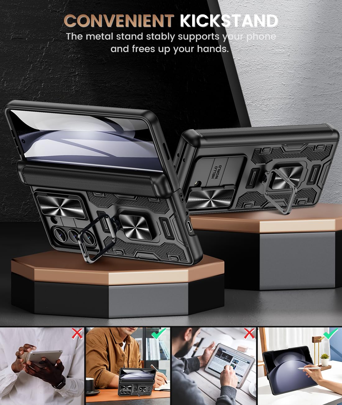 Foto 6 pulgar | Funda De Teléfono Caka Para Samsung Galaxy Z Fold 5 Con Protector De Pantalla - Venta Internacional.