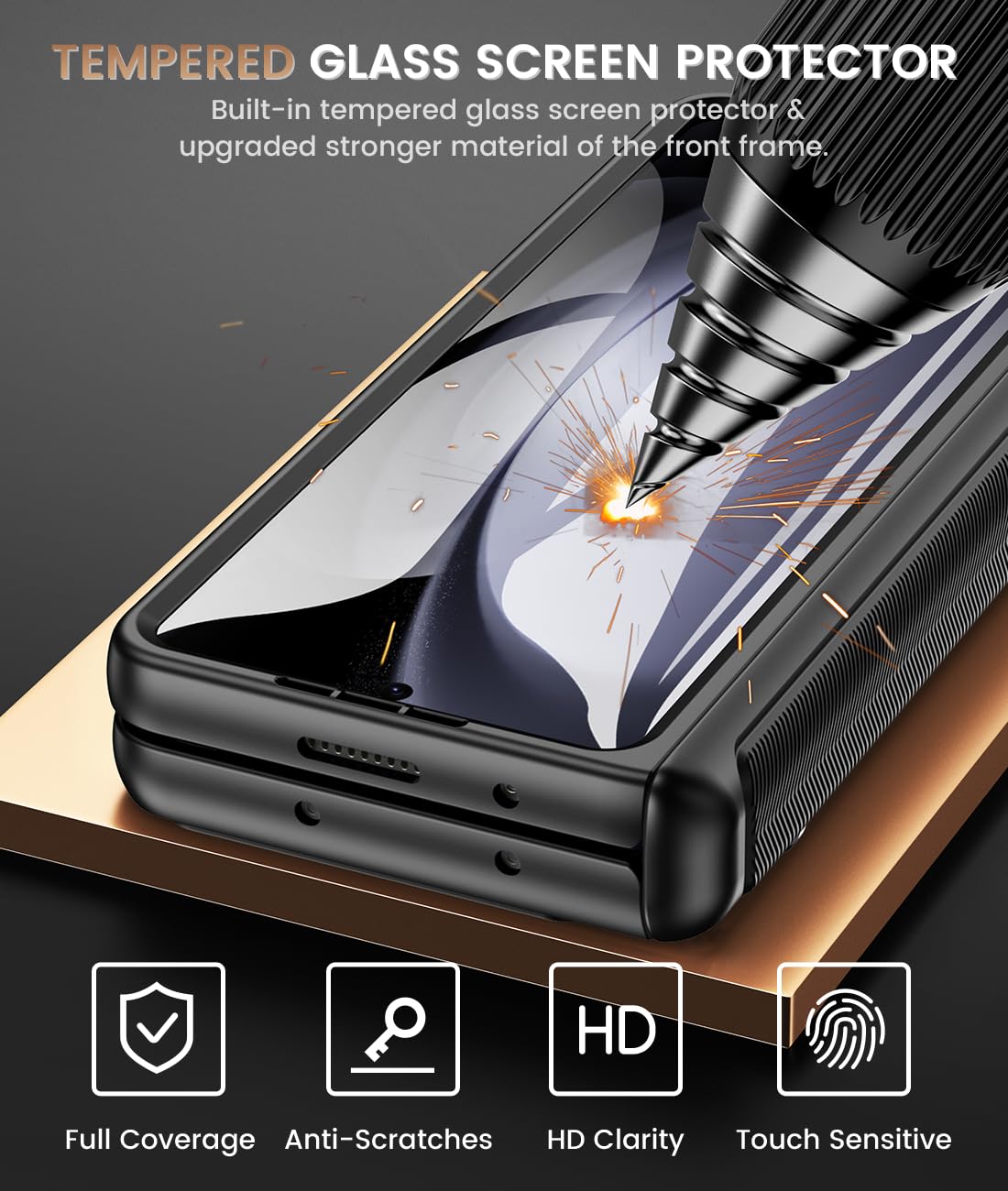 Foto 7 pulgar | Funda De Teléfono Caka Para Samsung Galaxy Z Fold 5 Con Protector De Pantalla - Venta Internacional.