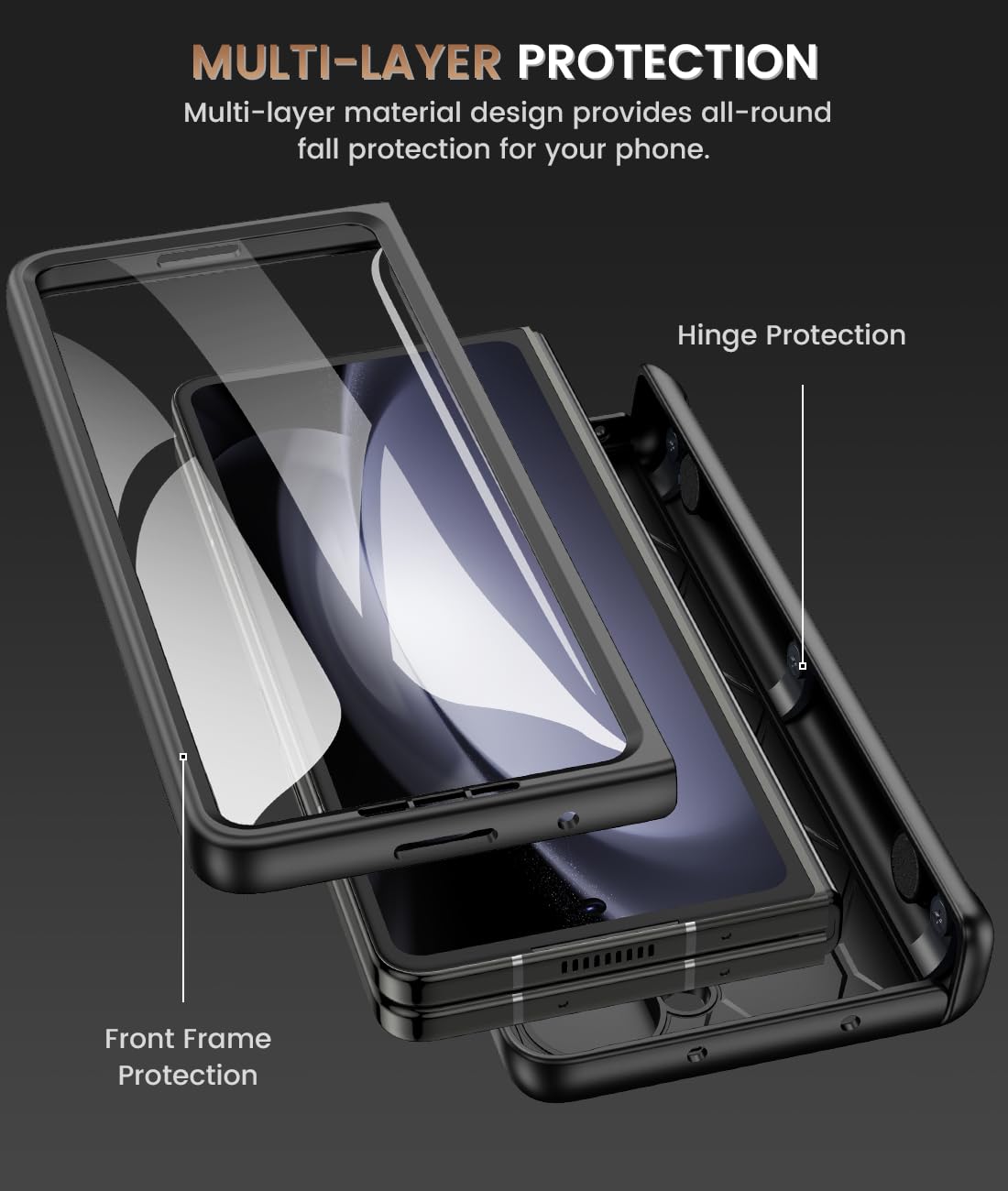 Foto 8 pulgar | Funda De Teléfono Caka Para Samsung Galaxy Z Fold 5 Con Protector De Pantalla - Venta Internacional.
