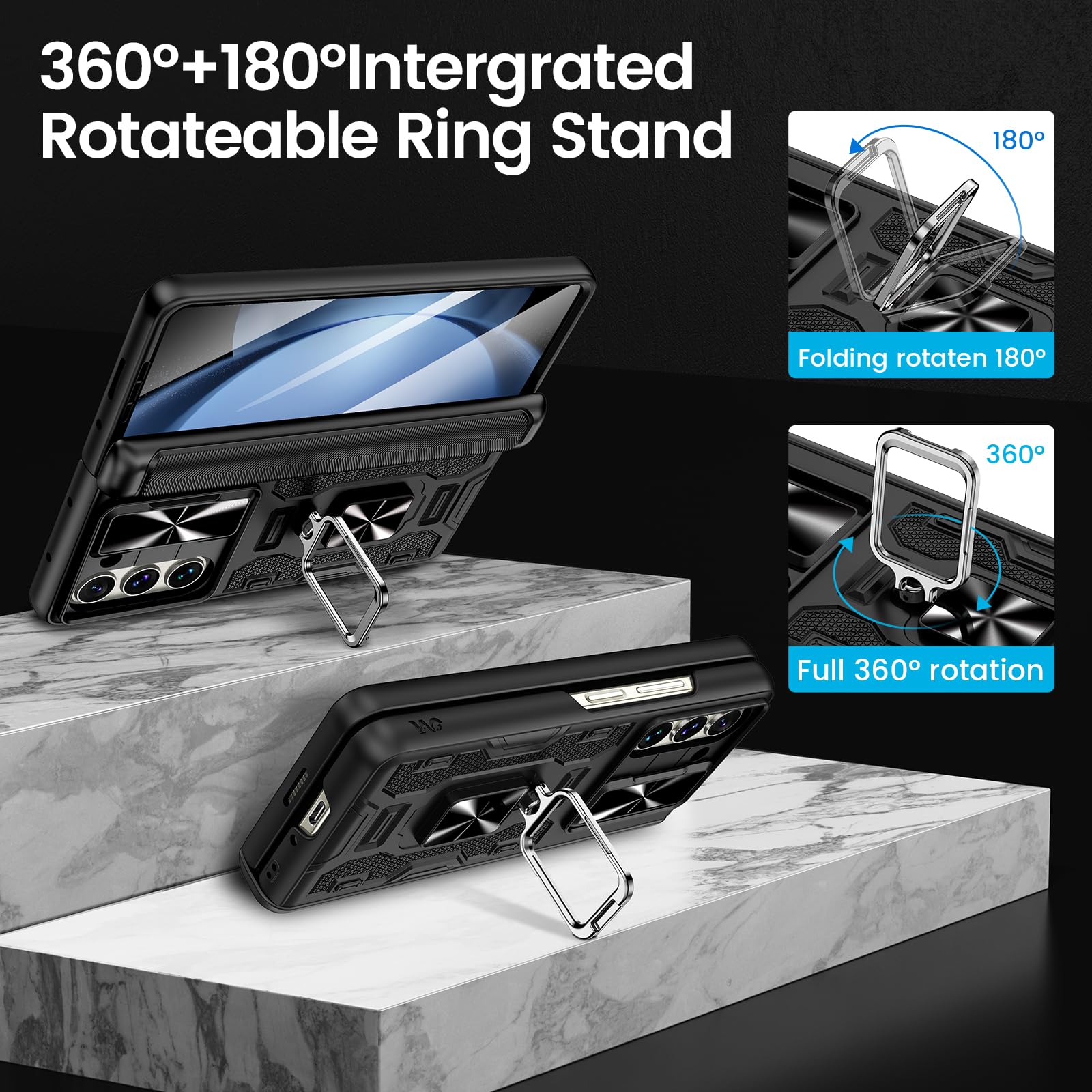 Foto 7 pulgar | Funda Vego Para Samsung Galaxy Z Fold 5 Con Clip Para Cinturón Y Soporte - Venta Internacional.