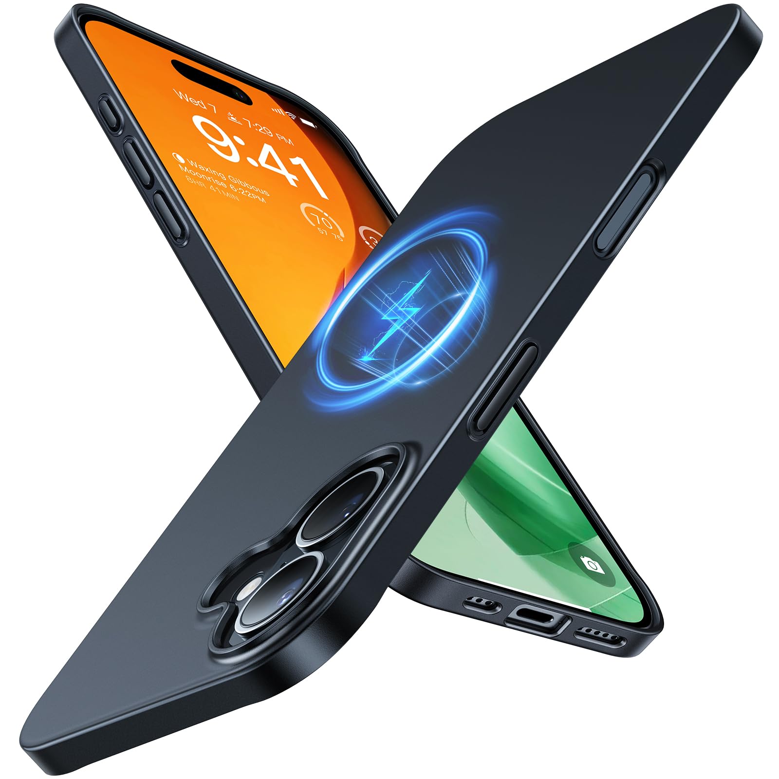 Foto 2 pulgar | Funda De Teléfono Torras Magnetic Slim Fit Para Iphone 16 Plus Negra - Venta Internacional.