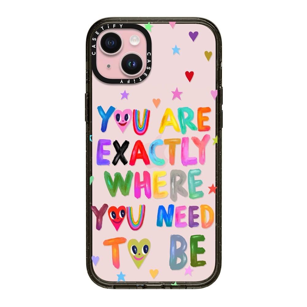 Funda De Teléfono Casetify Impact Para Iphone 15 Plus, Color Negro Transparente - Venta Internacional.