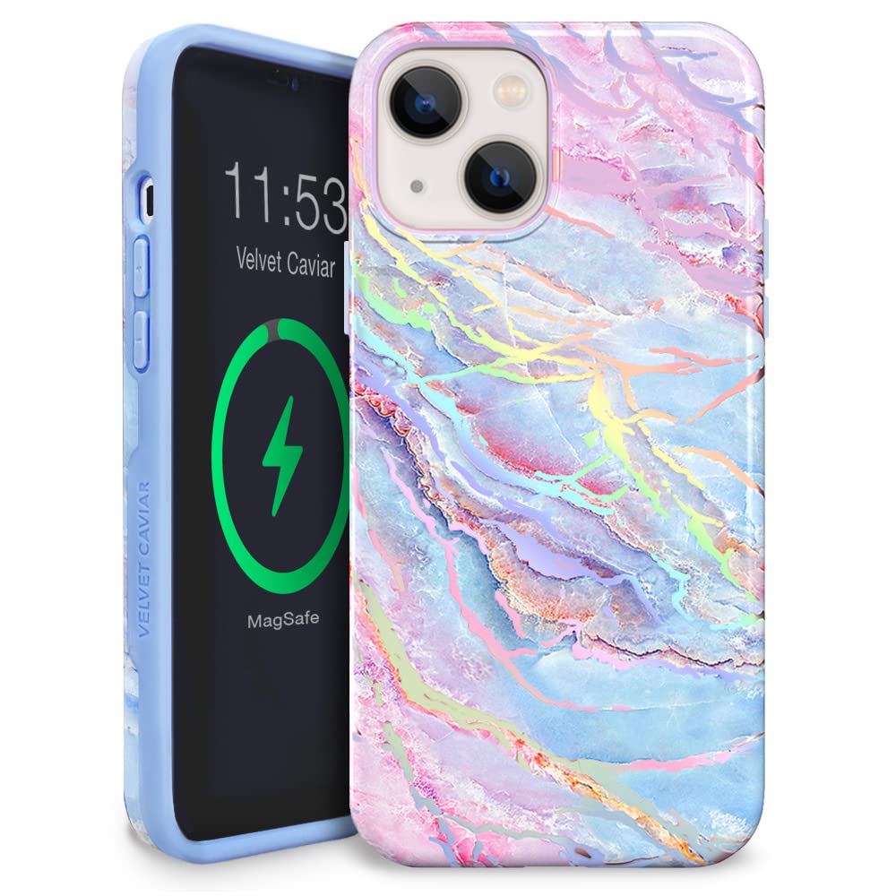 Funda De Teléfono Velvet Caviar Para Iphone 13, Mujer, Holográfica, Azul - Venta Internacional.