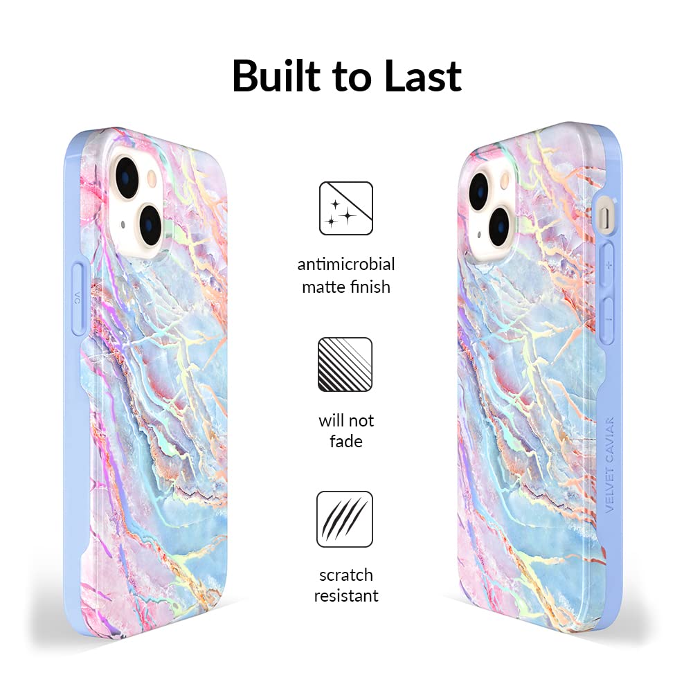 Foto 7 pulgar | Funda De Teléfono Velvet Caviar Para Iphone 13, Mujer, Holográfica, Azul - Venta Internacional.
