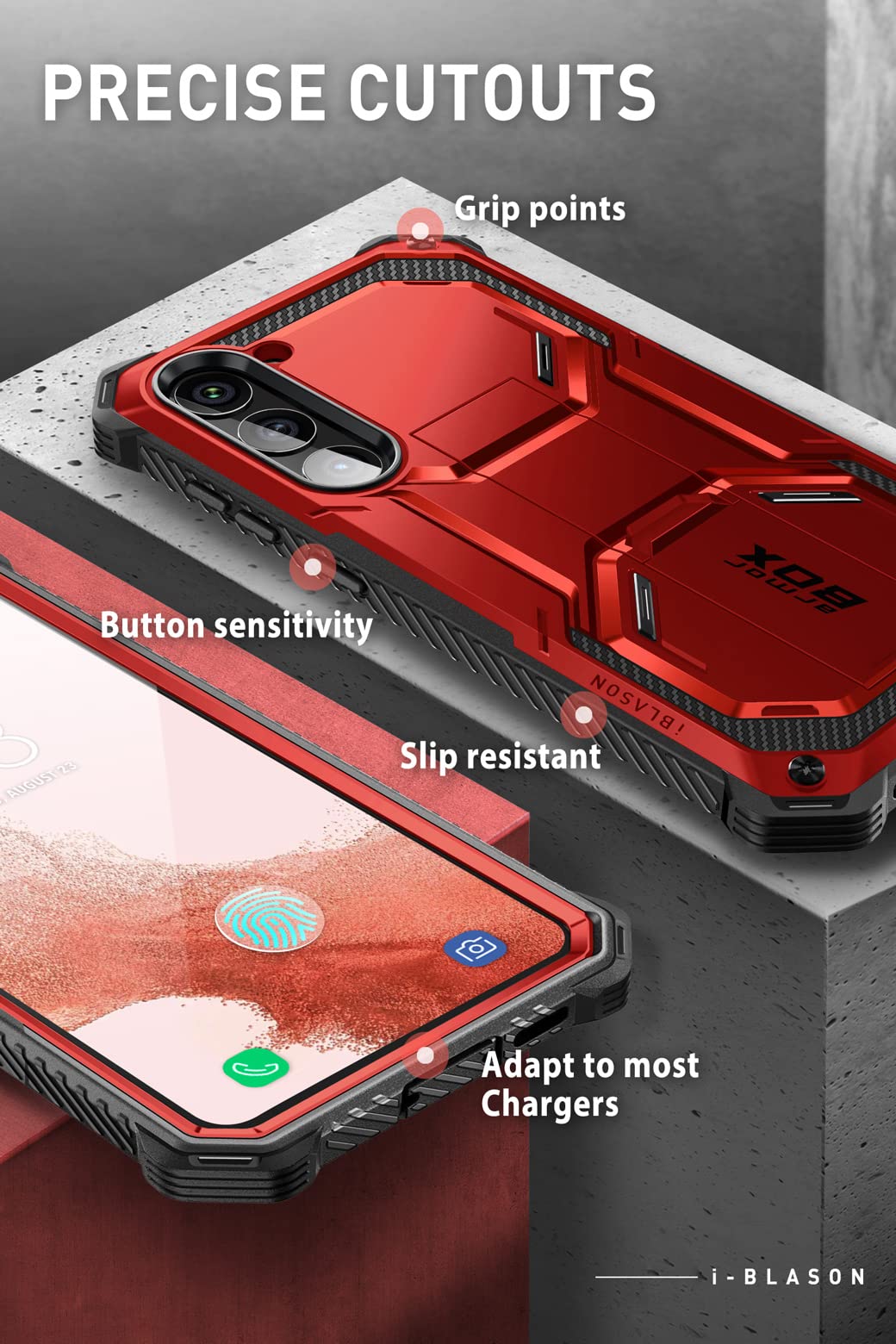 Foto 5 | Funda I-blason Armorbox Para Samsung Galaxy S23 Con Soporte Rojizo - Venta Internacional.
