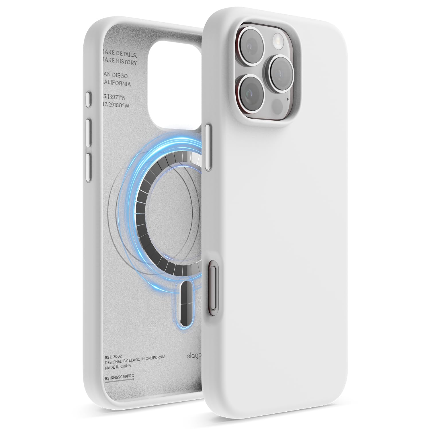 Foto 2 pulgar | Funda De Silicona Magnética Elago Para Iphone 16 Pro Max De 6.9 Pulgadas, Color Blanco - Venta Internacional.