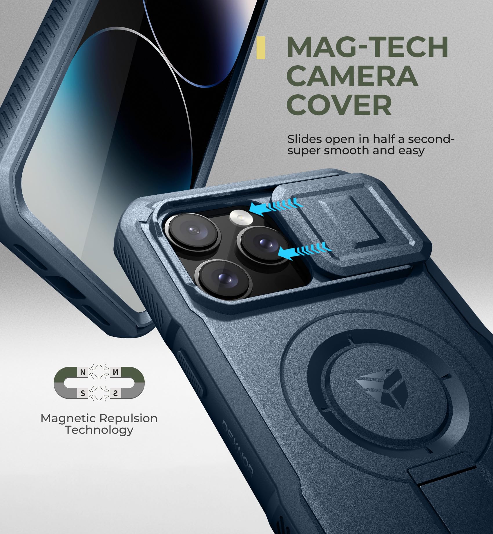 Foto 4 | Funda Dexnor Para Iphone 14 Pro Max Con Cámara Deslizante, Color Azul - Venta Internacional.