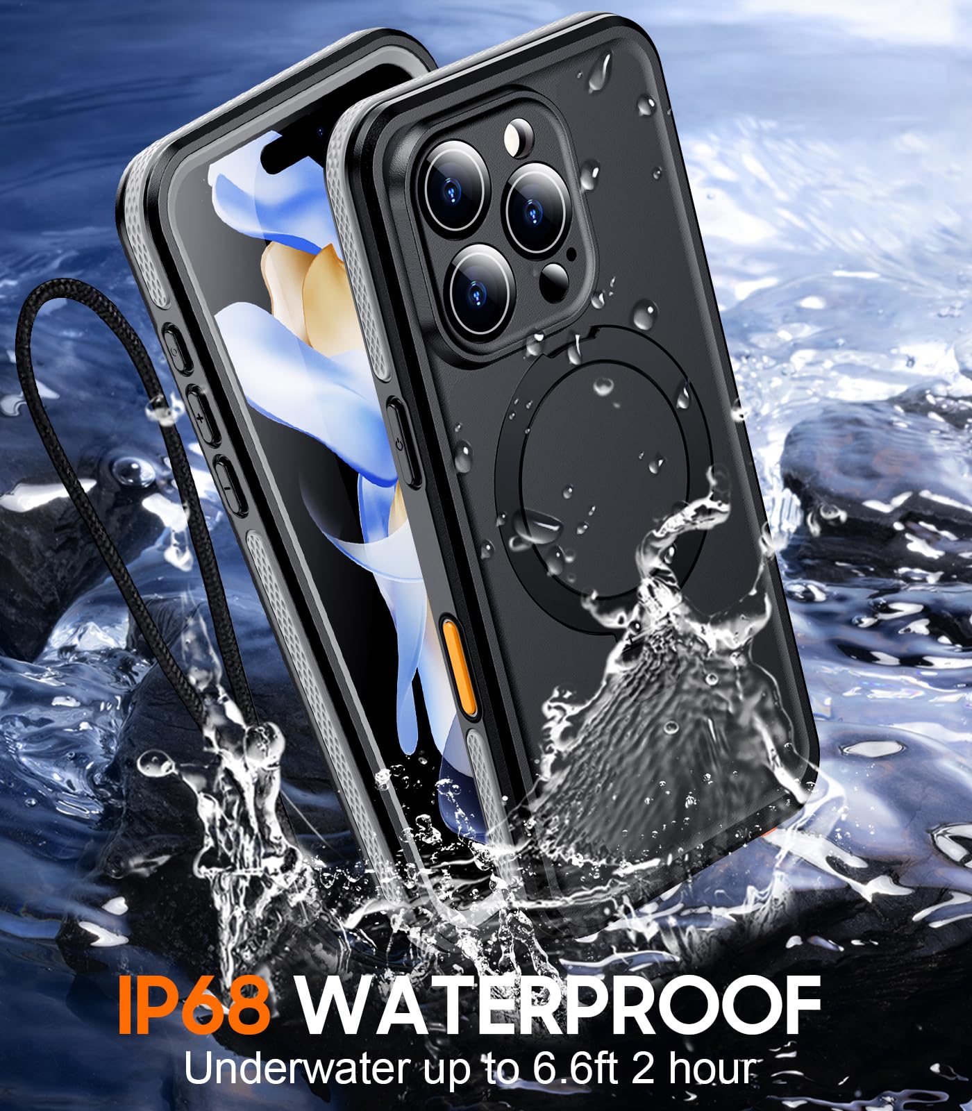 Foto 3 pulgar | Funda De Teléfono Temdan Magnética Impermeable Para Iphone 16 Pro De 6.3 Pulgadas - Venta Internacional.