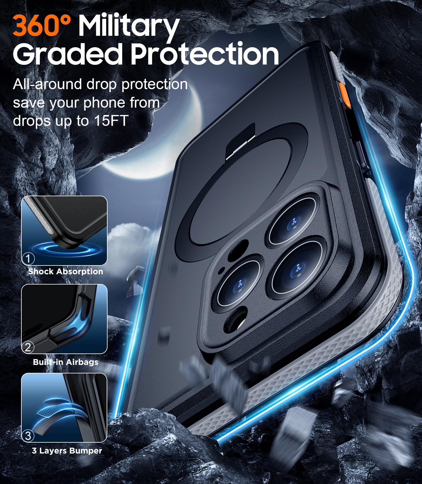 Foto 4 pulgar | Funda De Teléfono Temdan Magnética Impermeable Para Iphone 16 Pro De 6.3 Pulgadas - Venta Internacional.