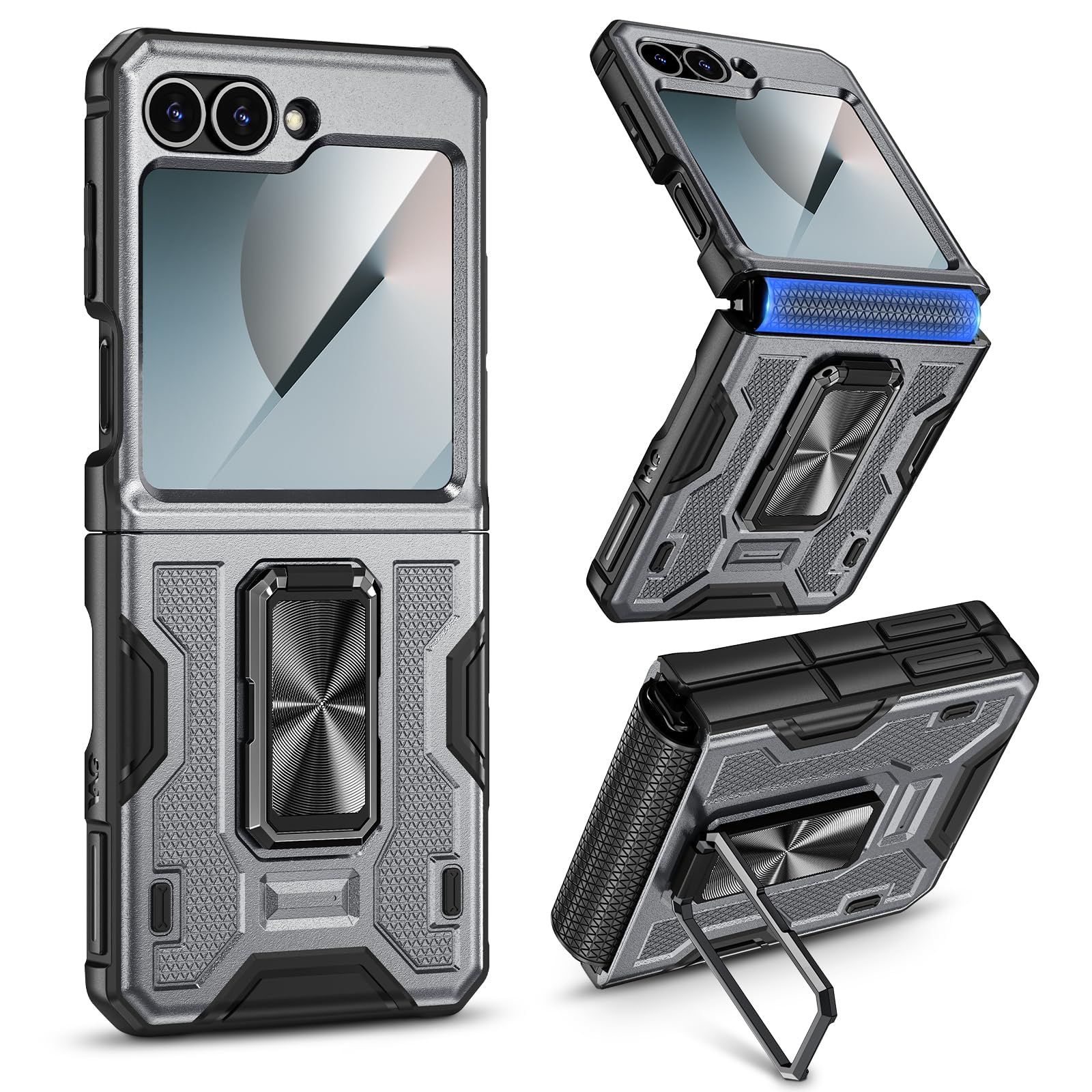 Foto 2 pulgar | Funda De Teléfono Vego Para Samsung Z Flip 6 Con Protector De Pantalla, Color Gris - Venta Internacional.