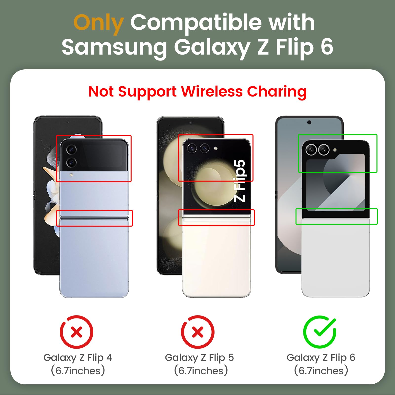 Foto 2 | Funda De Teléfono Vego Para Samsung Z Flip 6 Con Protector De Pantalla, Color Gris - Venta Internacional.