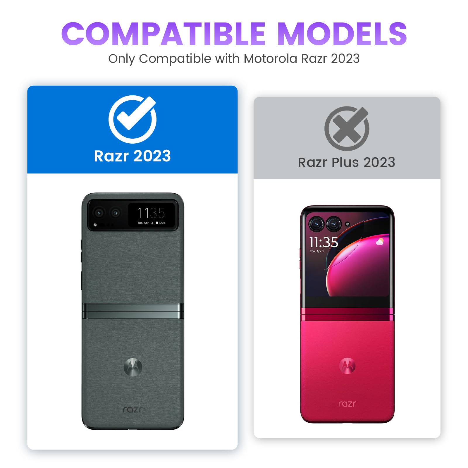 Foto 3 pulgar | Funda Vego Para Motorola Razr 2023 Con Protección De Bisagra, Color Morado - Venta Internacional.