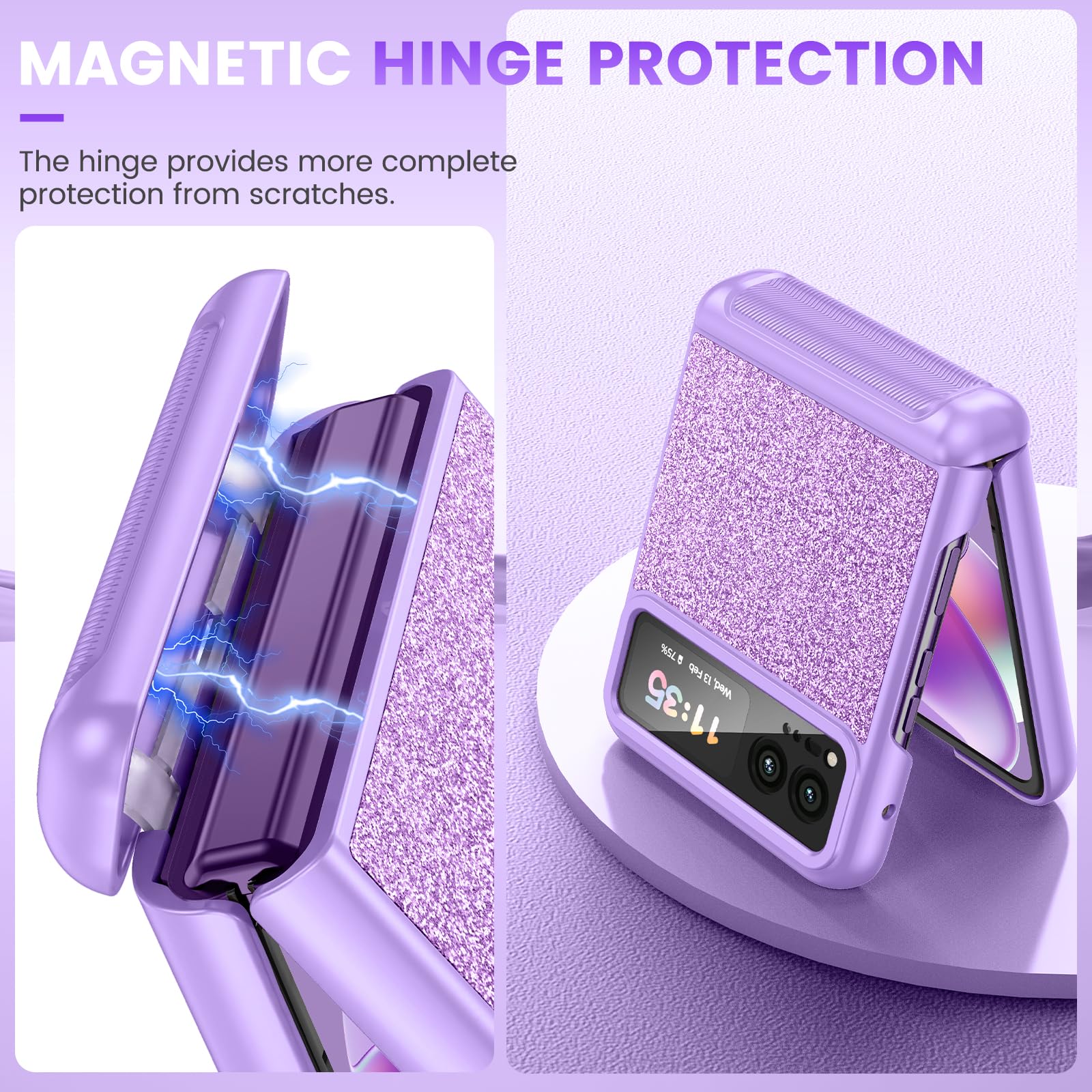 Foto 4 pulgar | Funda Vego Para Motorola Razr 2023 Con Protección De Bisagra, Color Morado - Venta Internacional.