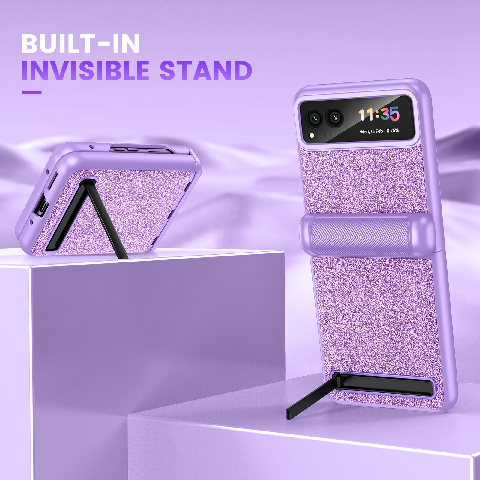 Foto 4 | Funda Vego Para Motorola Razr 2023 Con Protección De Bisagra, Color Morado - Venta Internacional.