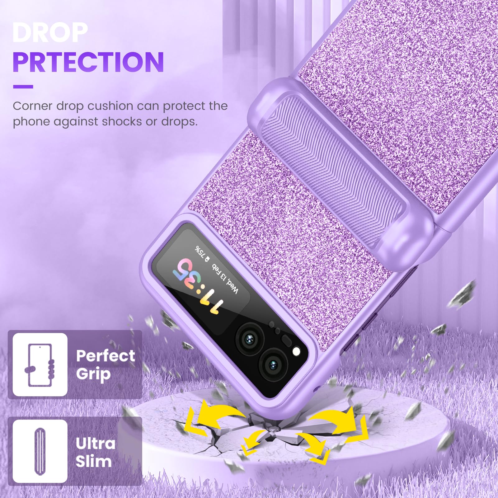 Foto 8 pulgar | Funda Vego Para Motorola Razr 2023 Con Protección De Bisagra, Color Morado - Venta Internacional.