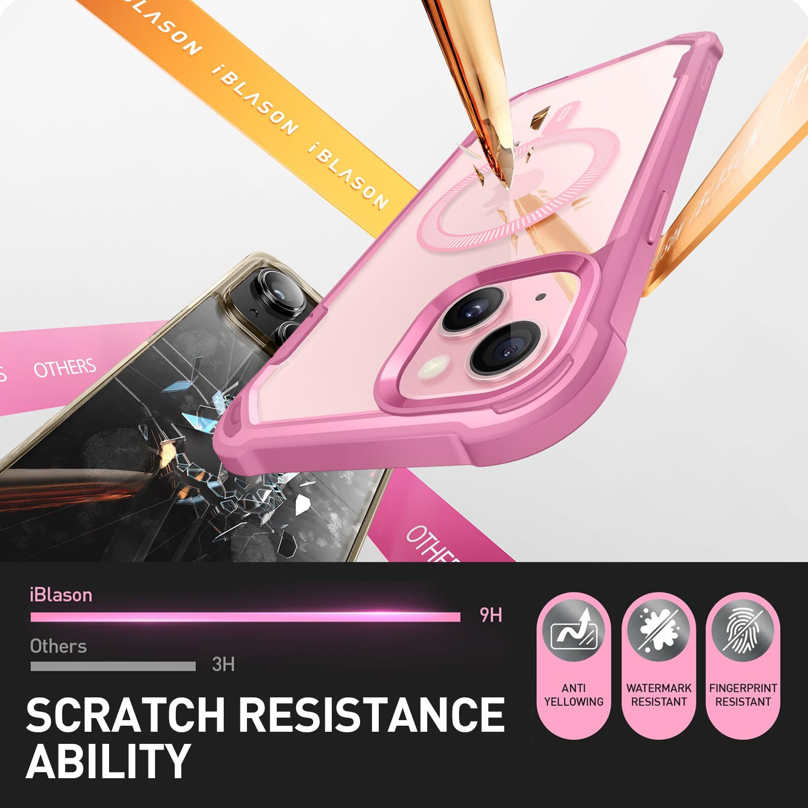 Foto 7 pulgar | Funda De Teléfono I-blason Aresmag Para Iphone 15/14/13 [6.1 Pulgadas] Rosa - Venta Internacional.