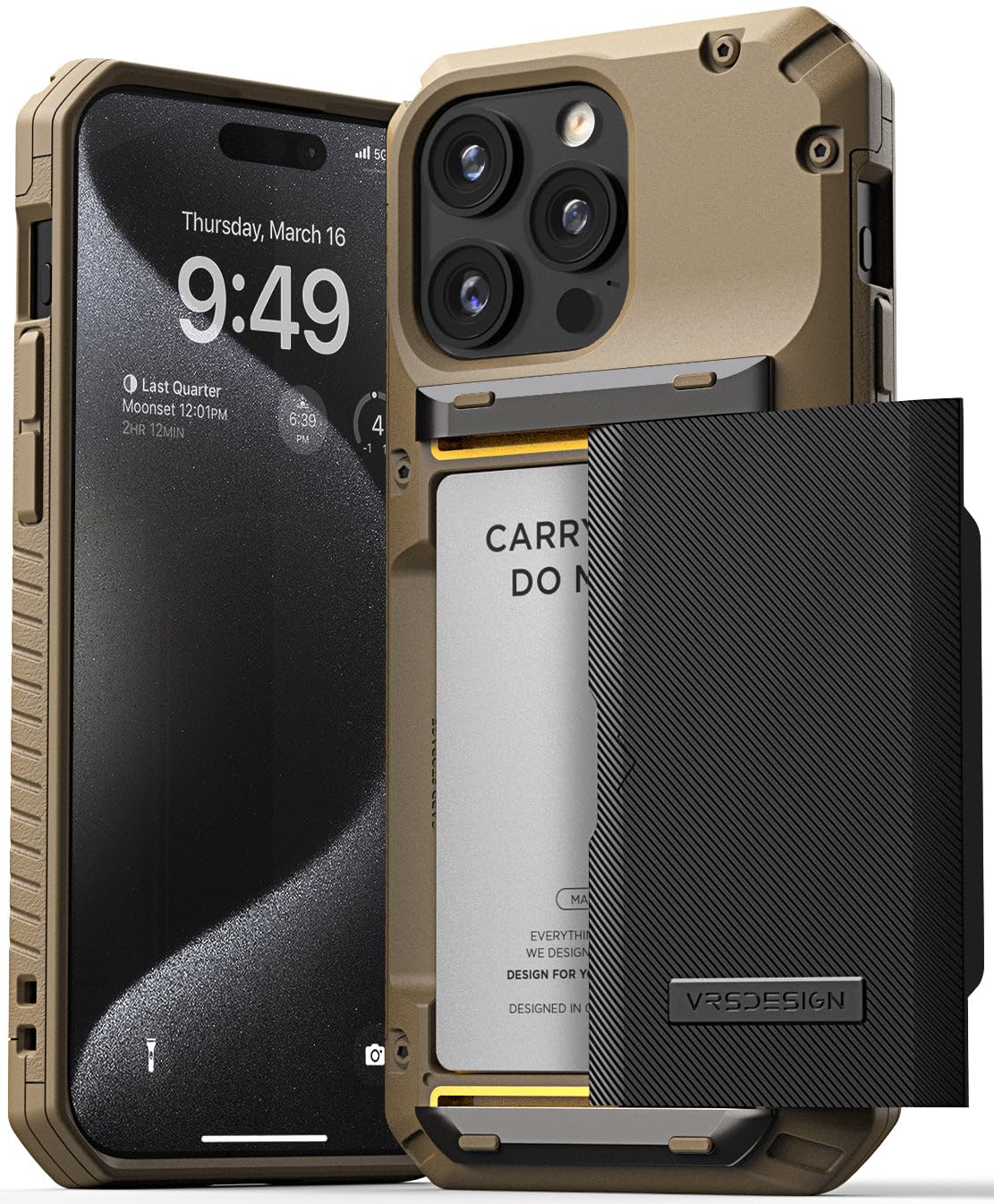 Foto 2 pulgar | Funda De Teléfono Vrs Design Damda Glide Pro Con Tarjetero Para Iphone 15 Pro Max - Venta Internacional.