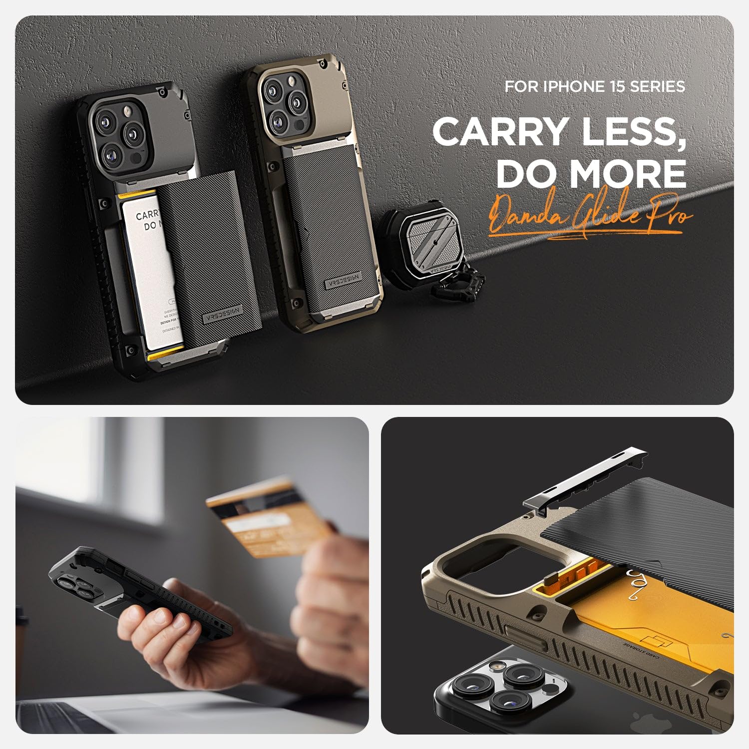 Foto 6 pulgar | Funda De Teléfono Vrs Design Damda Glide Pro Con Tarjetero Para Iphone 15 Pro Max - Venta Internacional.