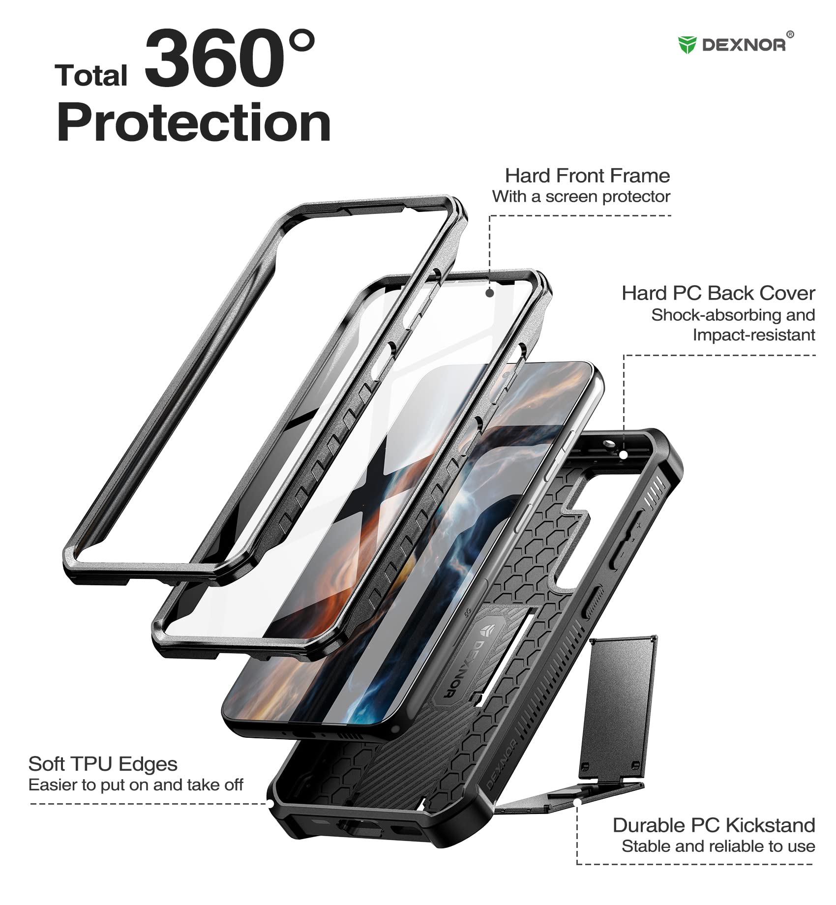 Foto 7 pulgar | Funda Para Teléfono Dexnor De Cuerpo Completo Con Protector De Pantalla Samsung S23+ - Venta Internacional.