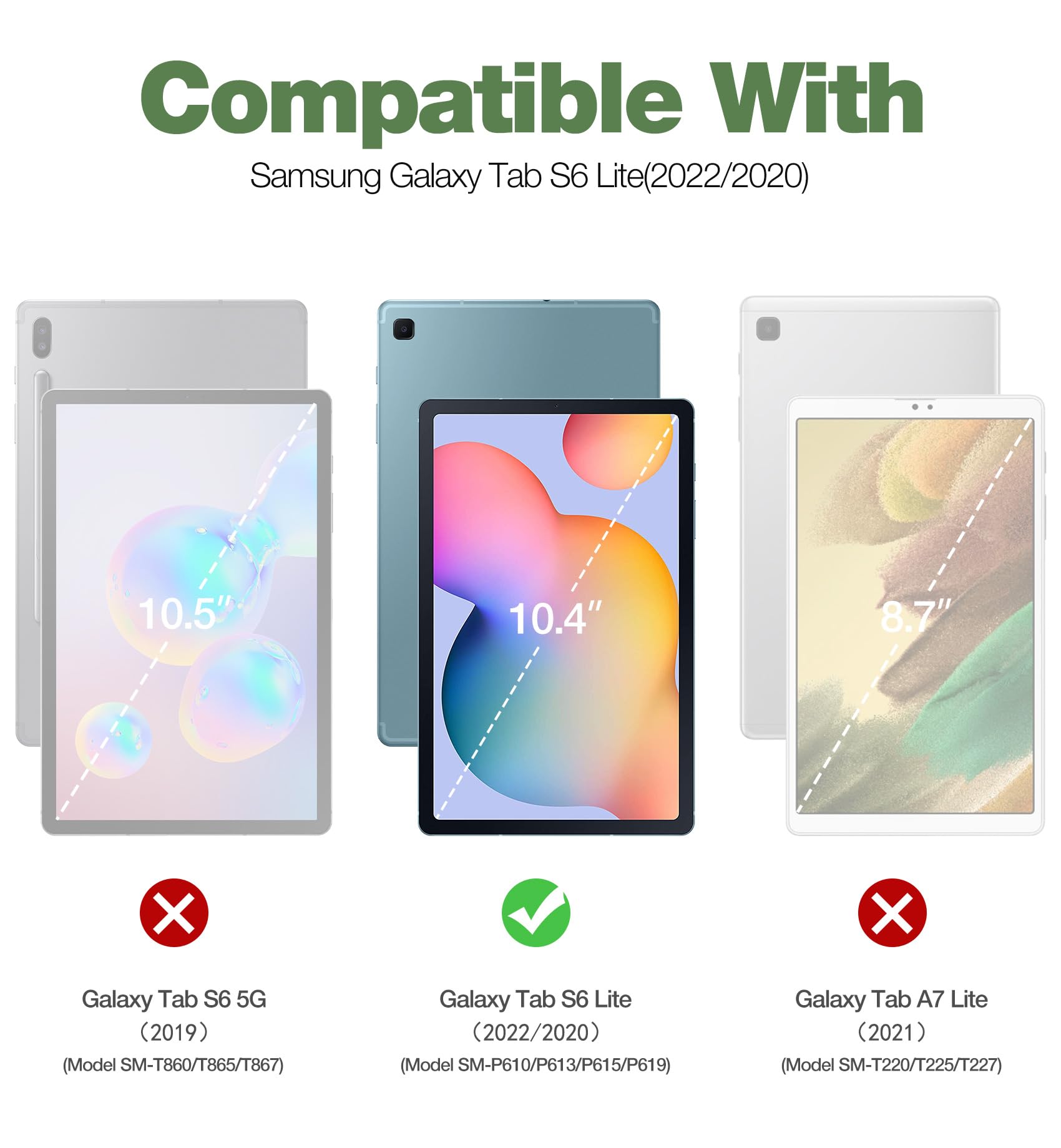 Foto 2 | Funda Dexnor Para Samsung Galaxy Tab S6 Lite 10.4 2024/2022/2020 - Venta Internacional.