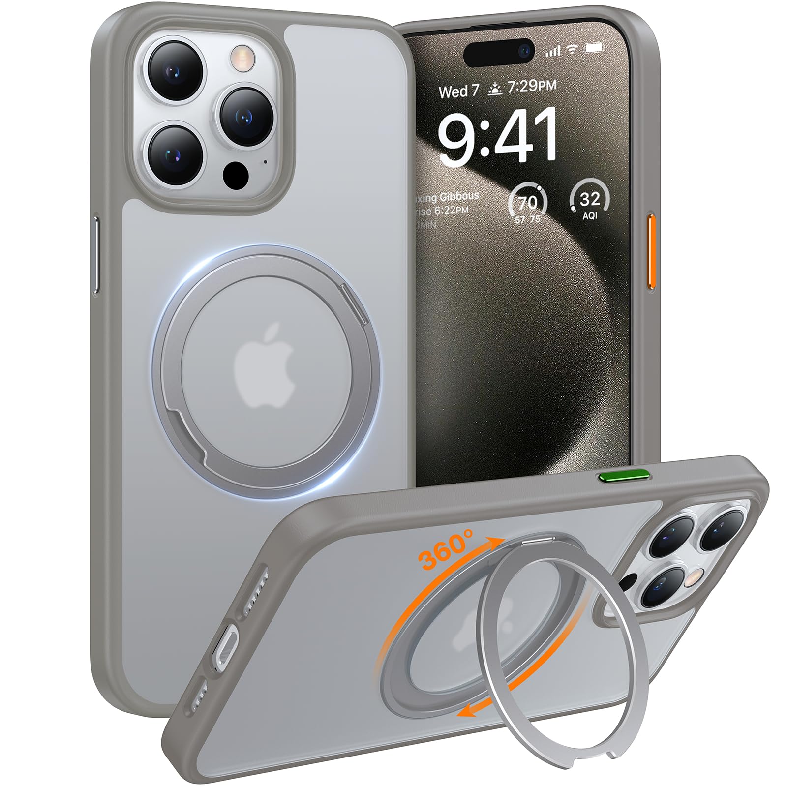 Foto 2 pulgar | Funda Para Teléfono Torras Con Anillo Magnético Giratorio De 360° Para Iphone 15 Pro Max - Venta Internacional.