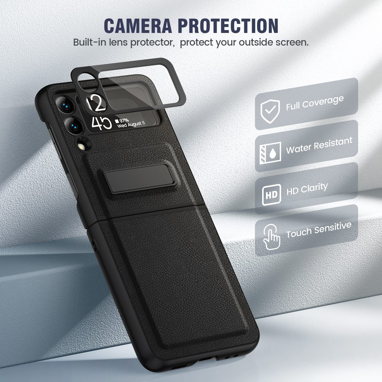Foto 5 pulgar | Funda Con Función Atril Para Samsung Galaxy Z Flip 3 5g Con Protector - Venta Internacional.