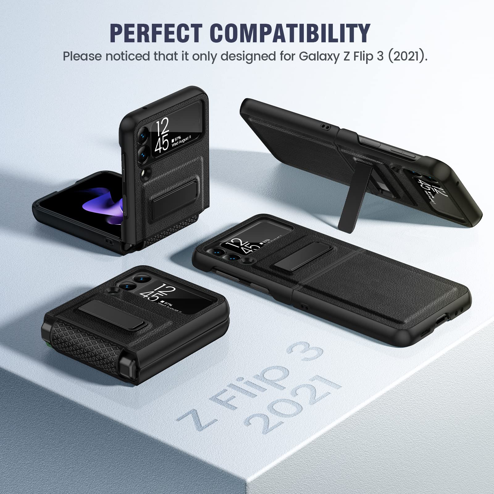 Foto 8 pulgar | Funda Con Función Atril Para Samsung Galaxy Z Flip 3 5g Con Protector - Venta Internacional.