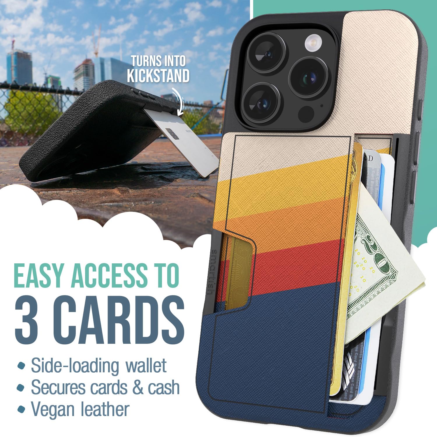 Foto 2 | Funda Tipo Cartera Smartish  Para Iphone 16 Pro Wallet Slayer Vol. 2 - Venta Internacional.