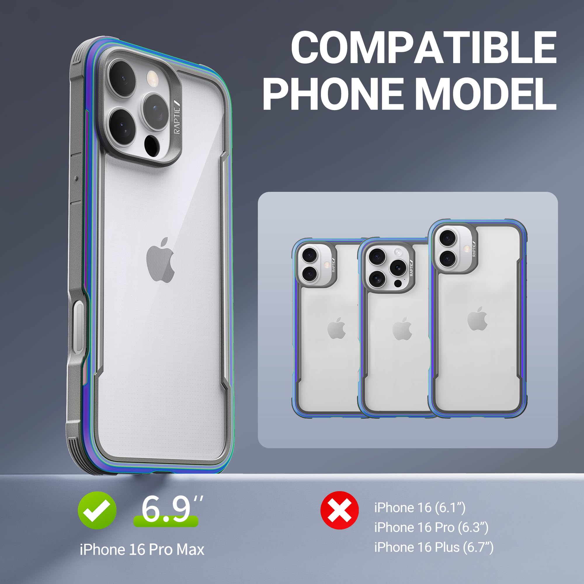 Foto 2 | Funda Raptic Shield Para Iphone 16 Pro Max A Prueba De Golpes - Venta Internacional.