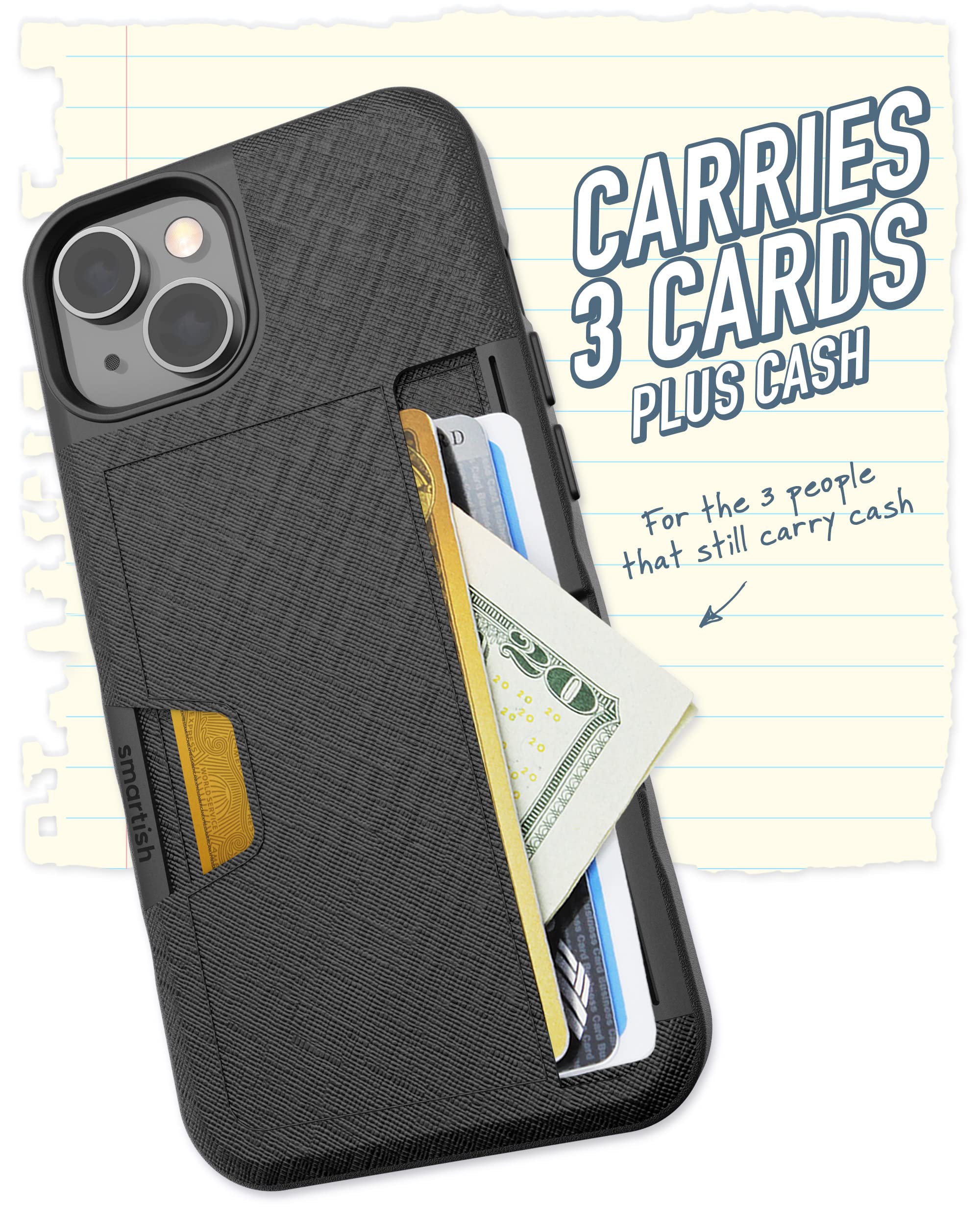 Foto 3 pulgar | Funda Tipo Cartera Smartish  Para Iphone 14 Wallet Slayer Vol. 2, Negra - Venta Internacional.