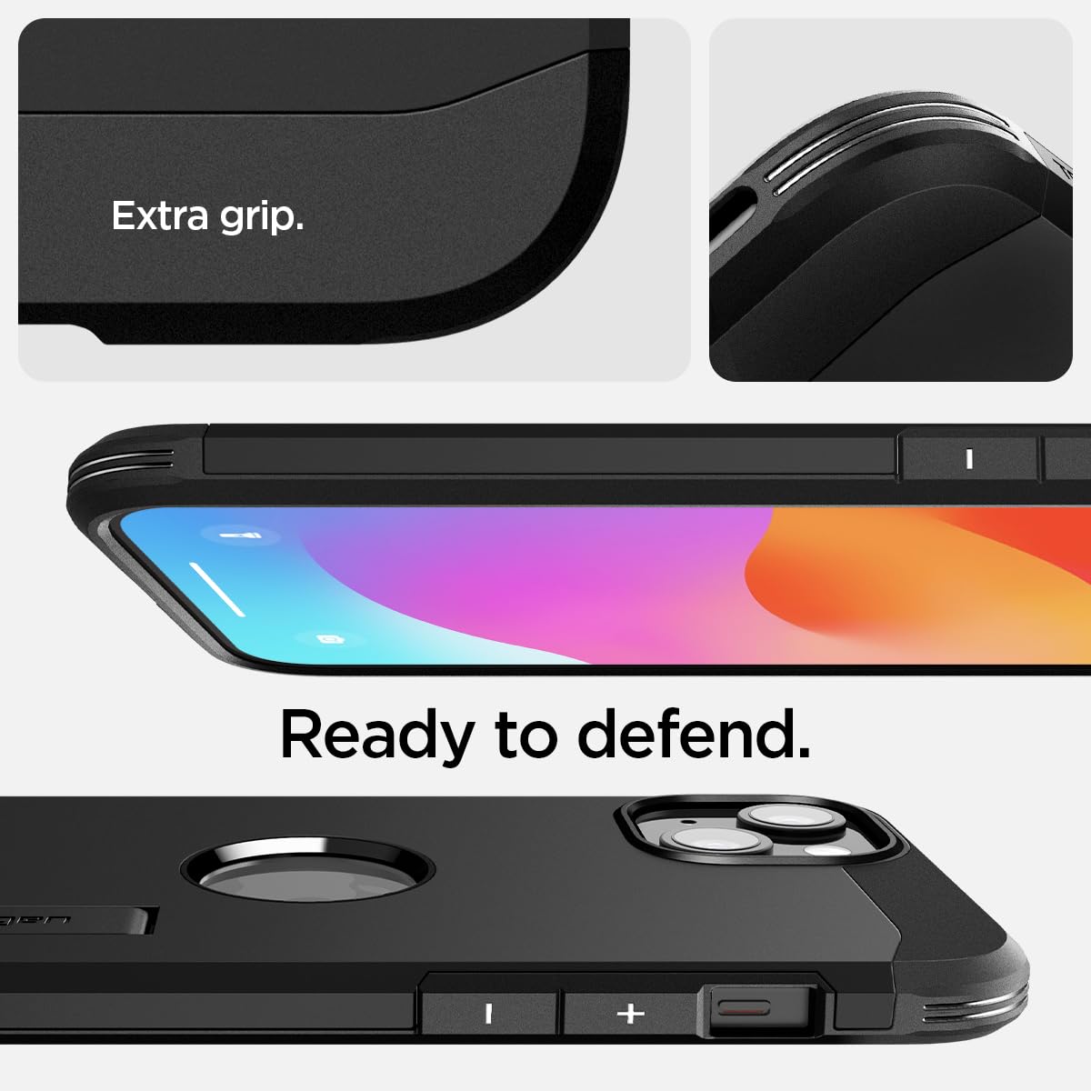 Foto 4 pulgar | Funda Spigen Tough Armor Magfit Para Iphone 15 Plus, Color Negro - Venta Internacional.