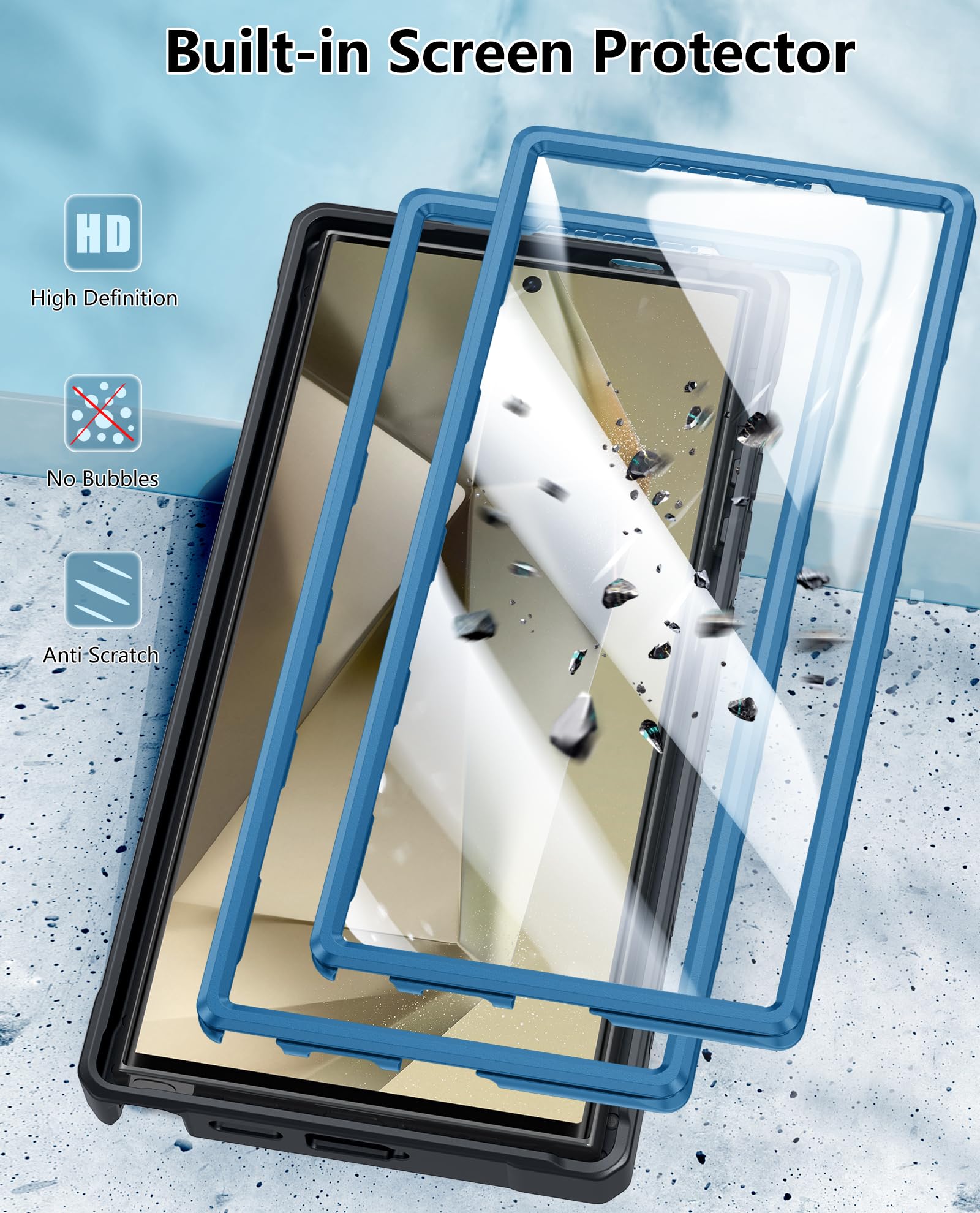 Foto 4 pulgar | Funda De Teléfono Fntcase Para Samsung Galaxy S24 Ultra 6.8 Pulgadas Azul - Venta Internacional.