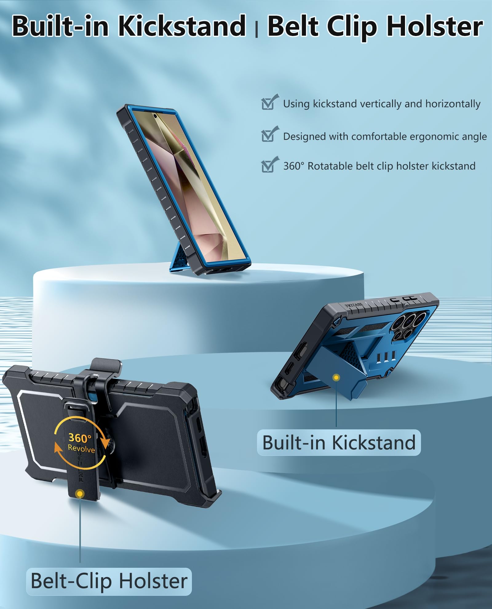 Foto 5 | Funda De Teléfono Fntcase Para Samsung Galaxy S24 Ultra 6.8 Pulgadas Azul - Venta Internacional.