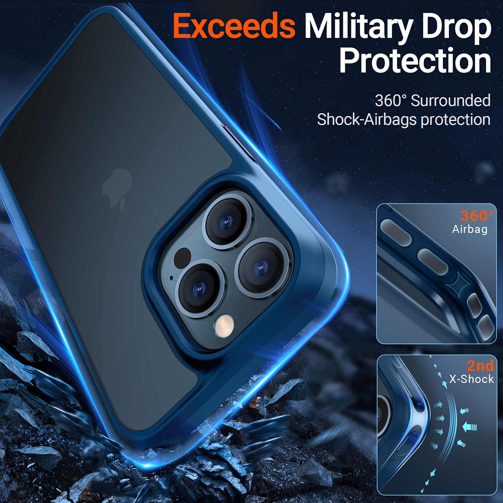 Foto 2 | Funda De Teléfono Torras A Prueba De Golpes Para Iphone 13 Pro Blue - Venta Internacional.