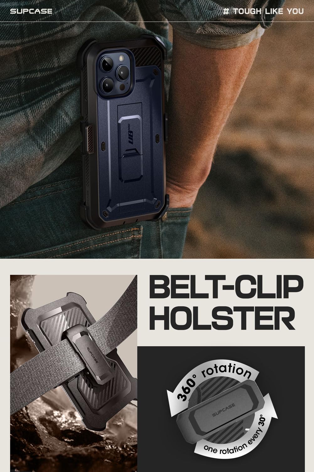 Foto 7 pulgar | Funda De Teléfono Supcase Unicorn Beetle Pro Para Iphone 15 Pro - Venta Internacional.
