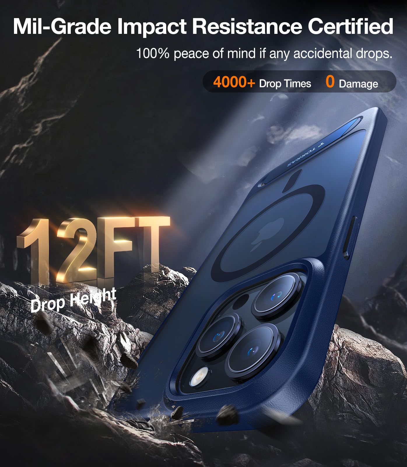 Foto 5 pulgar | Funda Para Teléfono Torras Con Soporte Magnético Mejorado Para Iphone 15 Pro, Azul - Venta Internacional.