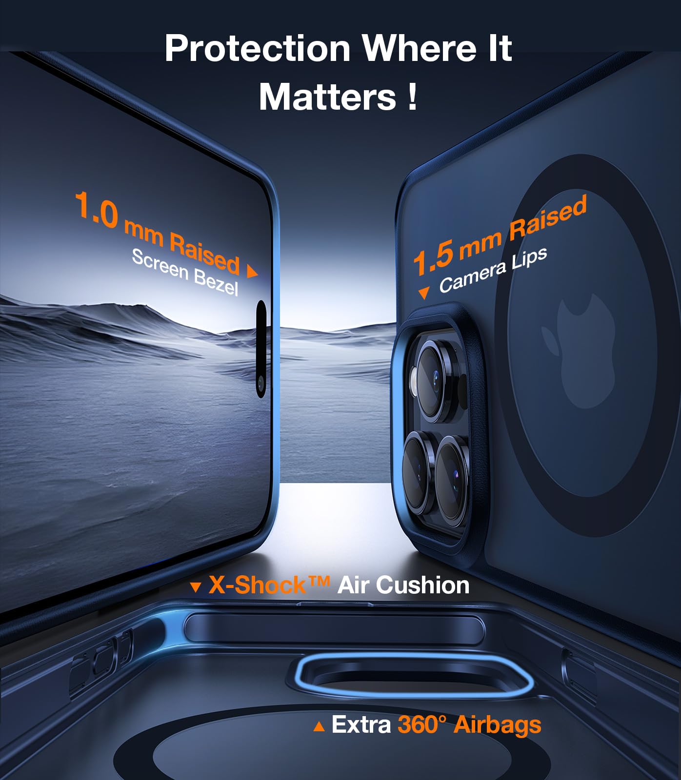 Foto 6 pulgar | Funda Para Teléfono Torras Con Soporte Magnético Mejorado Para Iphone 15 Pro, Azul - Venta Internacional.