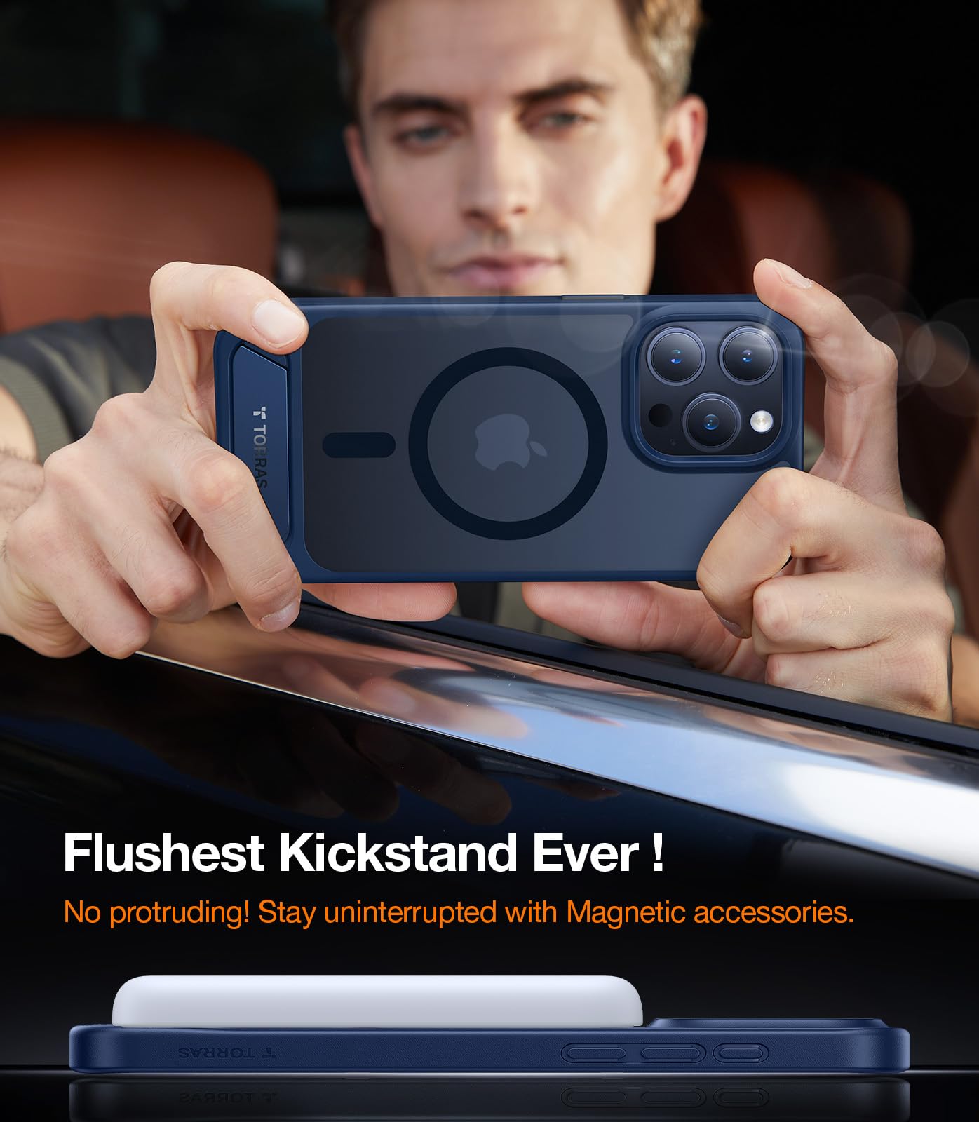 Foto 7 pulgar | Funda Para Teléfono Torras Con Soporte Magnético Mejorado Para Iphone 15 Pro, Azul - Venta Internacional.