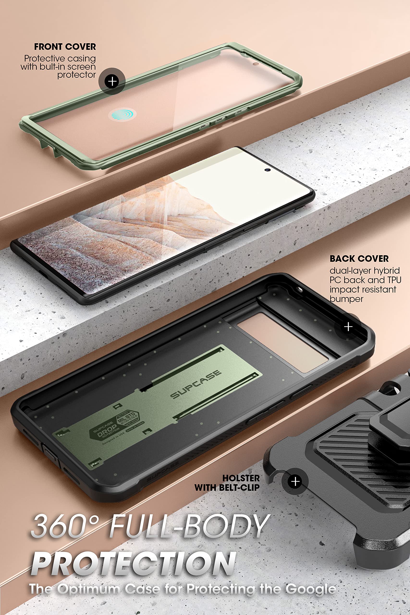 Foto 3 pulgar | Funda Para Teléfono Supcase Unicorn Beetle Pro Google Pixel 7 2022 - Venta Internacional.