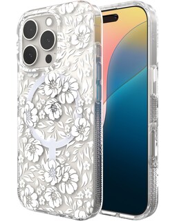 Foto 1 | Funda De Teléfono Zagg Milan Snap Para Iphone 16 Pro Con Estampado Floral Blanco - Venta Internacional.