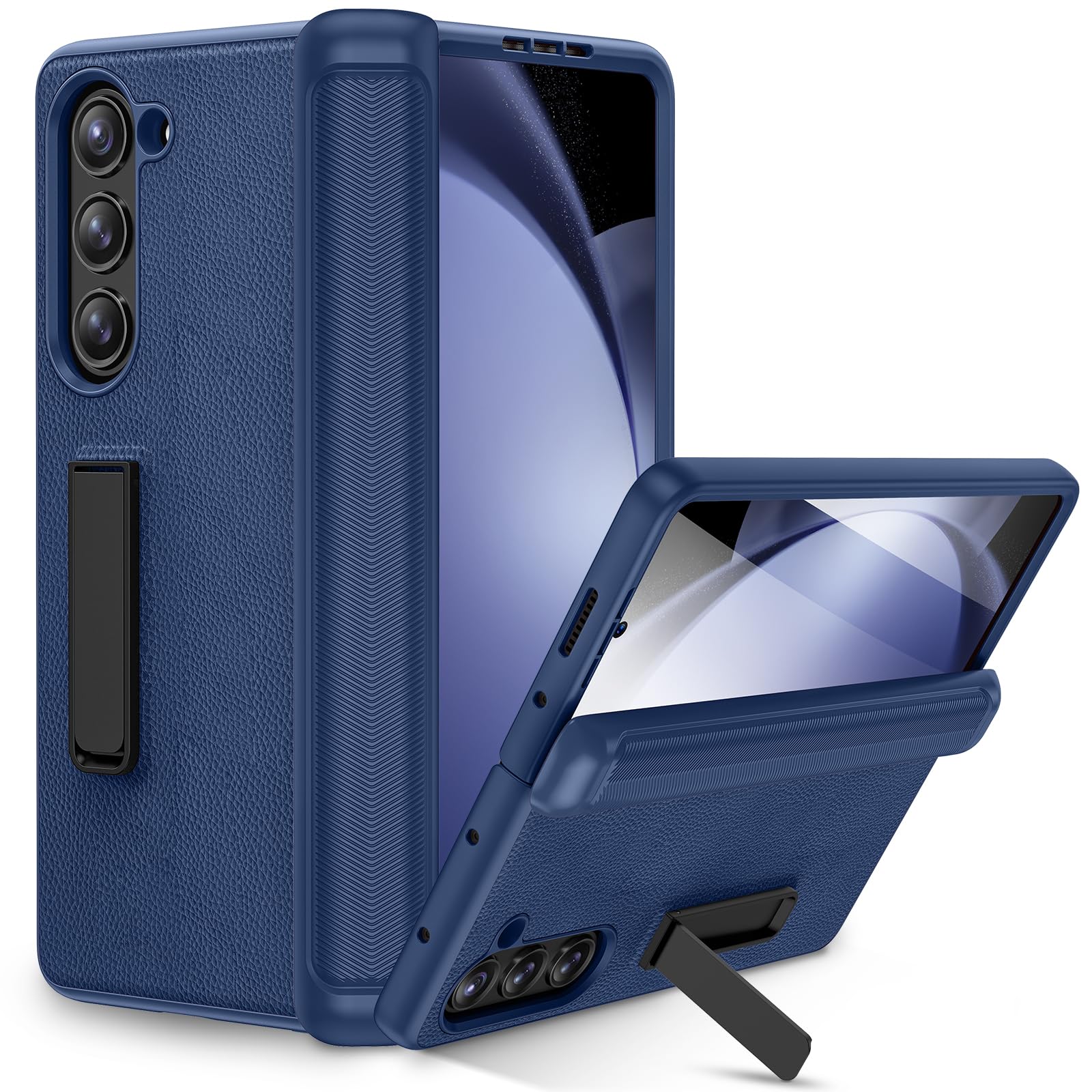 Foto 2 pulgar | Funda Ruky Stand Con Protector De Pantalla Para Samsung Galaxy Z Fold 5, Color Azul - Venta Internacional.