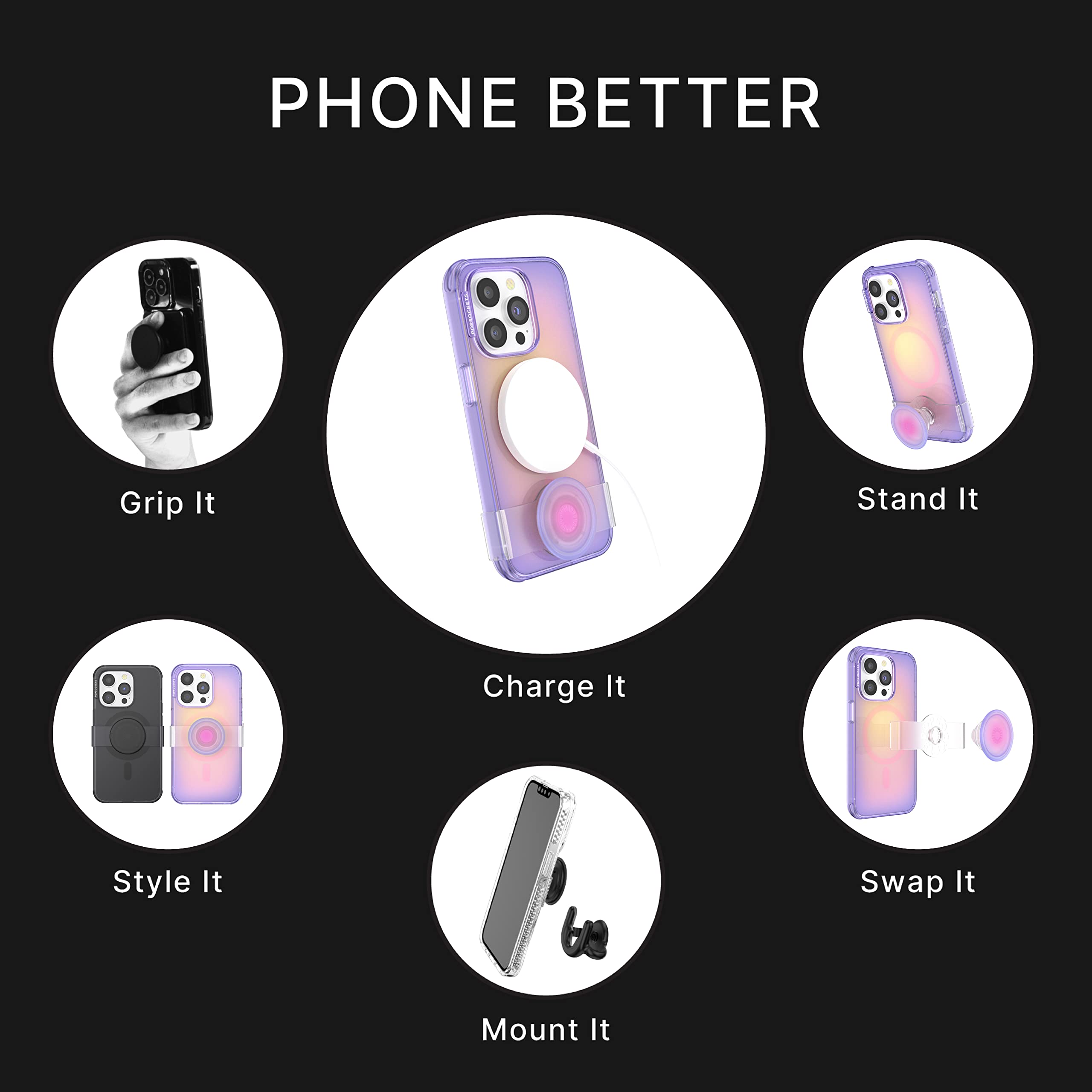 Foto 5 pulgar | Funda Para Teléfono Popsockets Iphone 14 Pro Con Agarre Para Teléfono Y Magsafe - Venta Internacional.