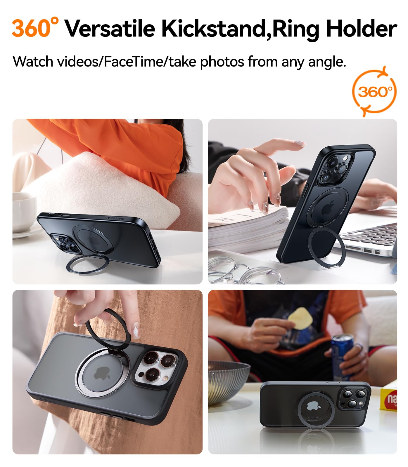 Foto 4 pulgar | Funda De Teléfono Torras Upro Ostand Pro Para Iphone 13 Pro Negra - Venta Internacional.