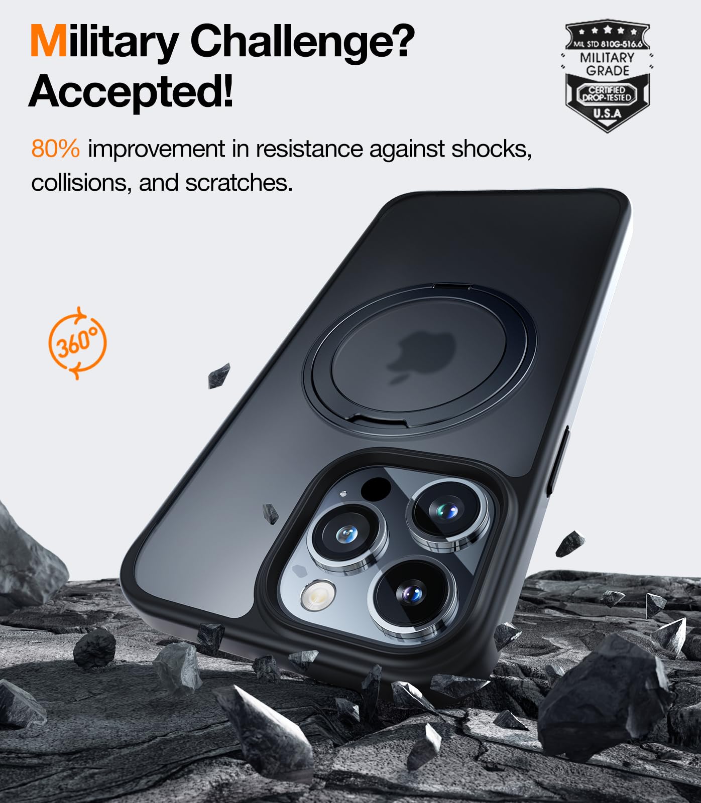 Foto 6 pulgar | Funda De Teléfono Torras Upro Ostand Pro Para Iphone 13 Pro Negra - Venta Internacional.