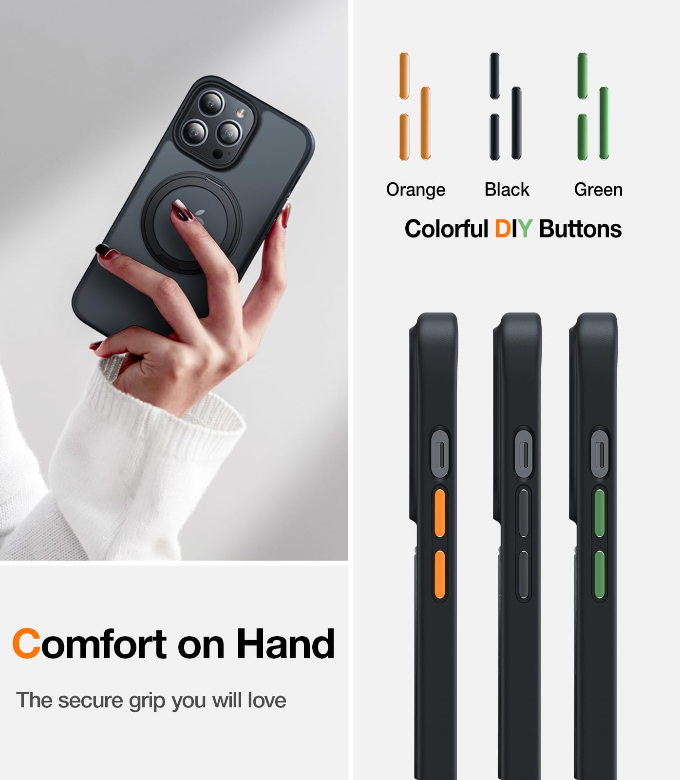 Foto 7 pulgar | Funda De Teléfono Torras Upro Ostand Pro Para Iphone 13 Pro Negra - Venta Internacional.