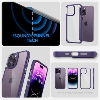 Foto 7 | Funda Spigen Ultra Hybrid Para Iphone 14 Pro, Color Morado Oscuro - Venta Internacional.