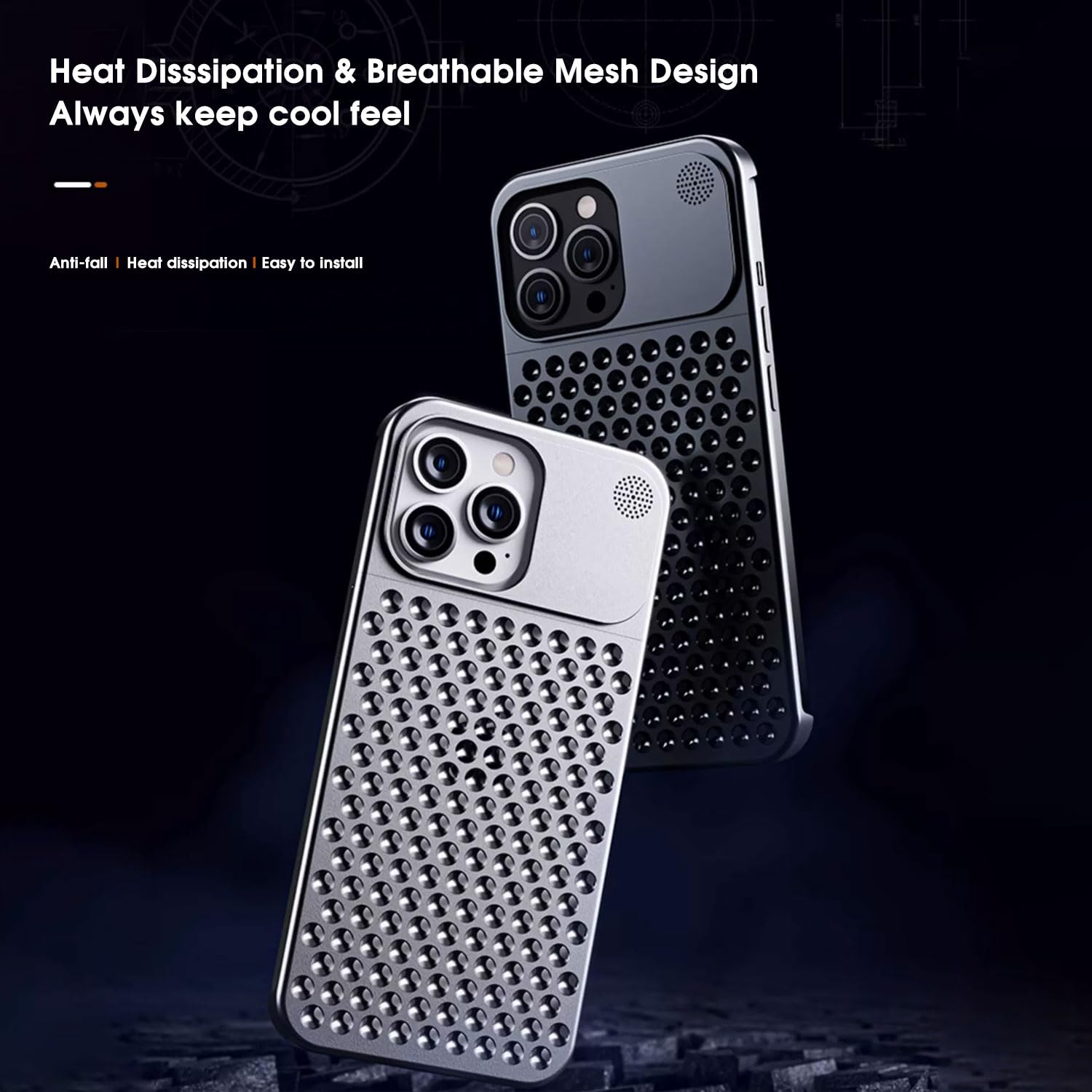 Foto 4 pulgar | Funda De Teléfono Arae Para Iphone 15 Pro Max, Aleación De Aluminio Gris - Venta Internacional.