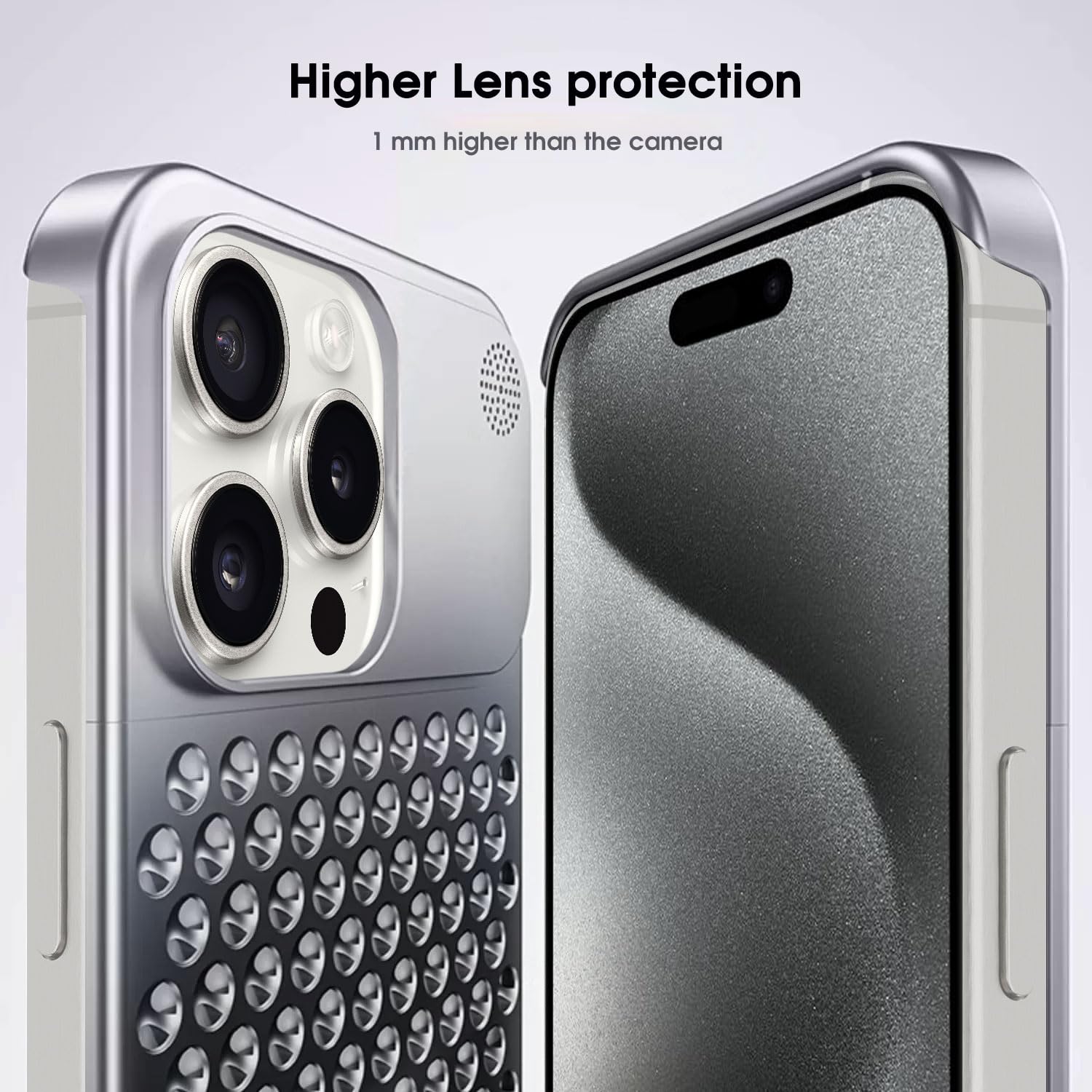 Foto 5 pulgar | Funda De Teléfono Arae Para Iphone 15 Pro Max, Aleación De Aluminio Gris - Venta Internacional.